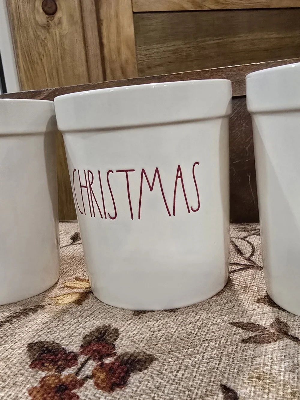 Christmas Ceramic Holder - Set Of 3 - Merry Christmas Y'all - Rae Dunn